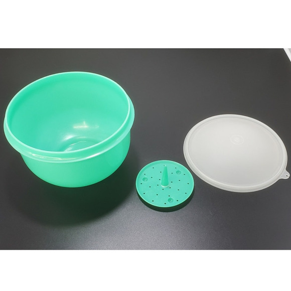 VTG LARGE Tupperware Crisp It Lettuce Bowl Salad Keeper 1424 3PC COMPLETE - Picture 2 of 6